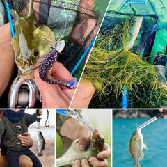 4-Piece Outdoor Fishing Tackle Set Lightweight Foldable Net Extractor Pliers Con