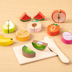 Kids' Kitchen Pretend Play Food Cutting Toy Set with Storage Bag