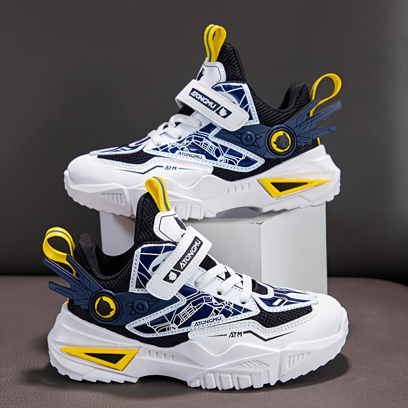 Boys Basketball Shoes Non-Slip Soft Sole Hook & Loop Sneakers