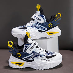 Boys Basketball Shoes Non-Slip Soft Sole Hook & Loop Sneakers