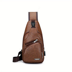 Men's Crossbody Bag With USB Charging Port Outdoor Shoulder Bag