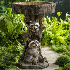 Raccoon Pattern Bird Feeder Water Feeder Outdoor Accessories Bird Supplies Bath