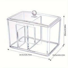 Transparent Storage Box Makeup Cotton Case Dustproof Desktop Storage