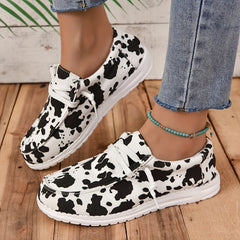 Leopard Print Low Top Walking Shoes Lightweight Non slip Casual Sport Shoes
