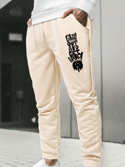 Men's Ghost Print Sweatpants Elastic Waist Active Joggers