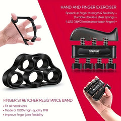 Adjustable Grip Strength Trainer Set Hand Gripper Finger Exerciser Stretcher