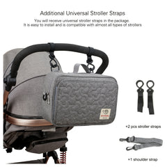 Waterproof Stroller Storage Bag for Diapers and Snacks