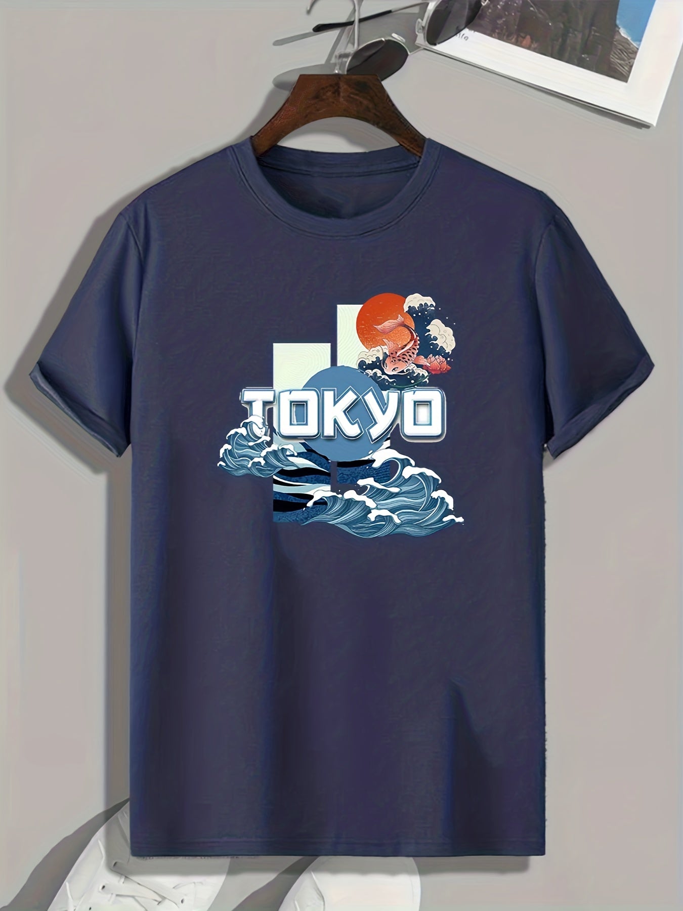 Tokyo Pattern Print Men's Comfy Sports T-shirt