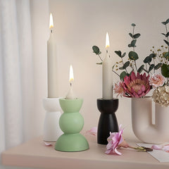 Concrete Semi Circular Candle Holder Silicone Mold DIY Gypsum Home Decor
