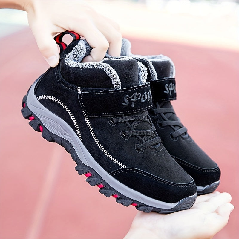 Men's Snow Boots Fuzzy Lining Thermal Winter Shoes Windproof Hiking