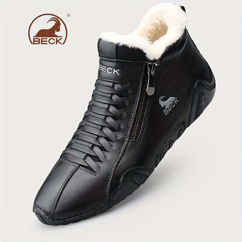 Men's Winter Ankle Boots Zipper Walking Shoes