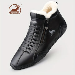 Men's Winter Ankle Boots Zipper Walking Shoes