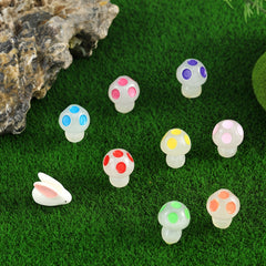 8pcs Mini Luminous Mushrooms Halloween Ornaments Garden Decor