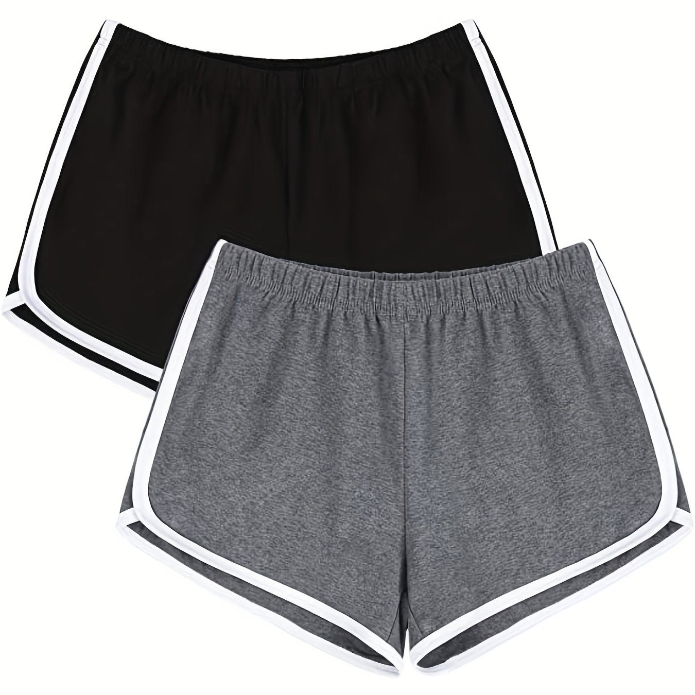 2-Pack Contrast Trim Sporty Shorts Women's Clothing