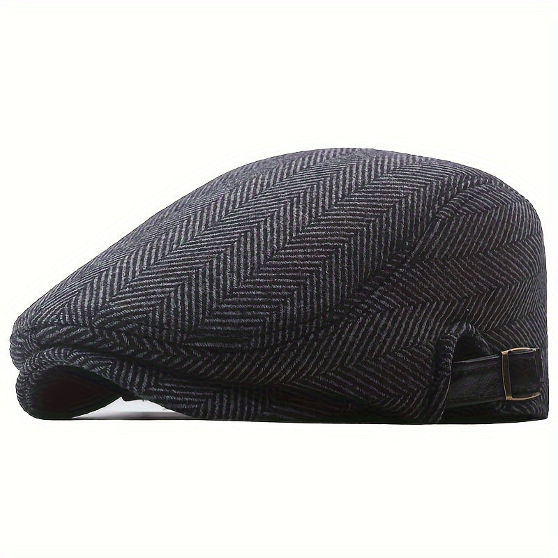 Men's Winter Thickened Beret Adjustable Hat Painter Newsboy Cap