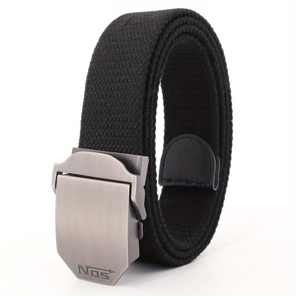 Men's Canvas Belt with Aluminum Alloy Buckle