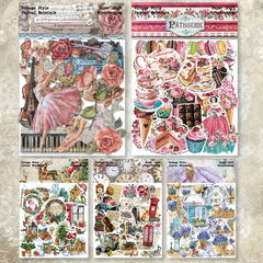 40pcs Vintage Art Stickers for Journaling & Scrapbook DIY