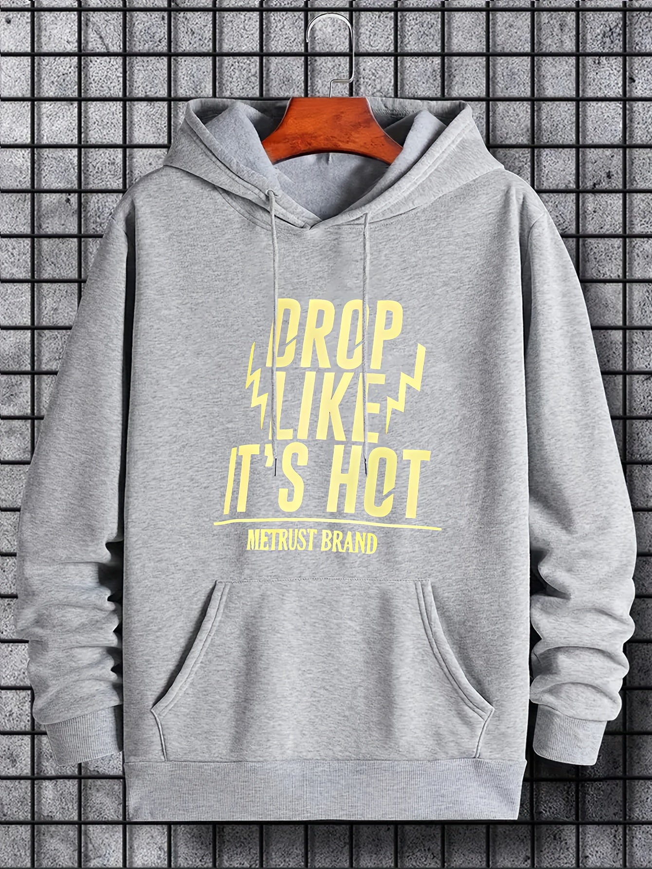 Men's Hoodie Letter Print Drawstring Sweatshirt