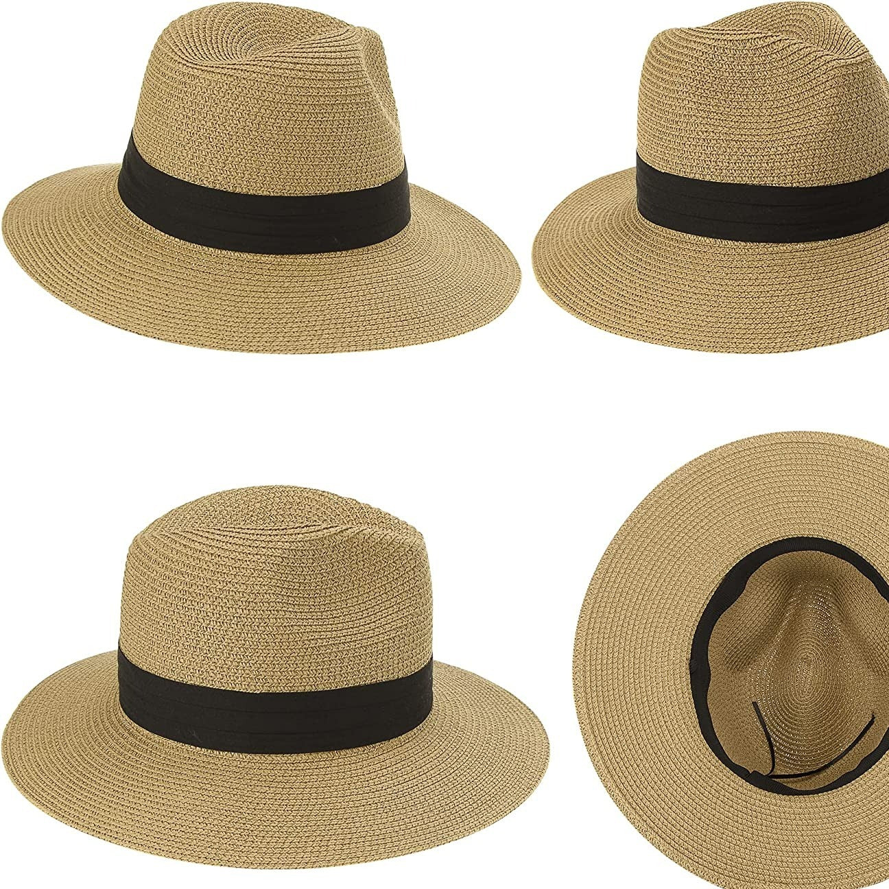 Straw Sun Hat Wide Brim Beach Hat 57 cm