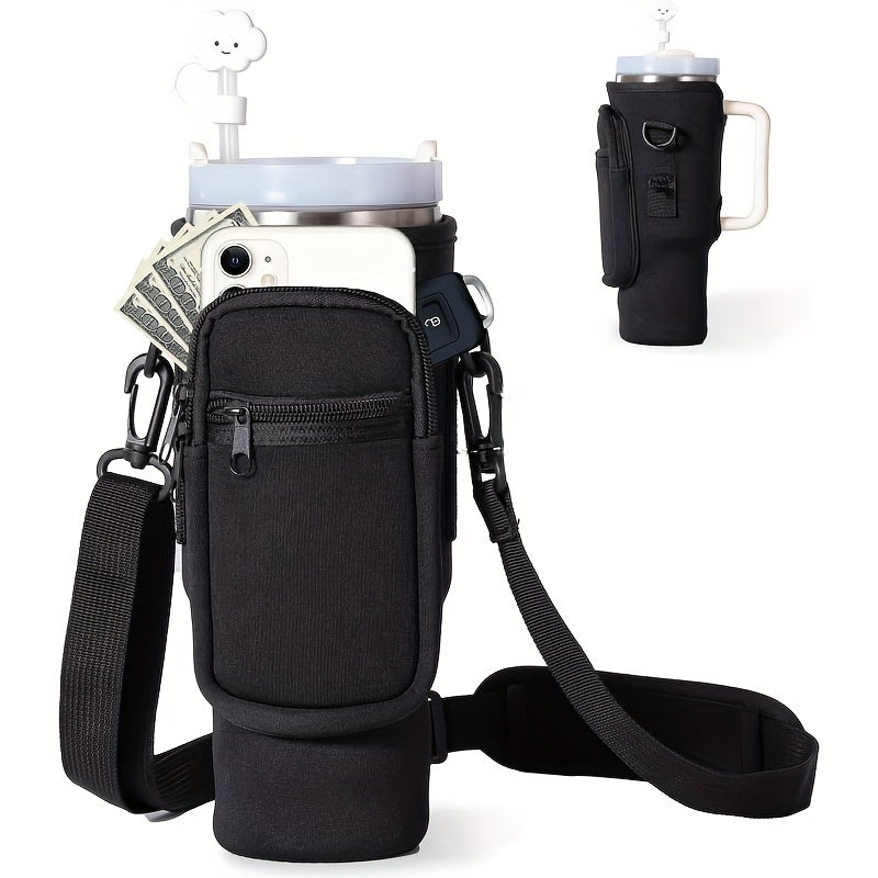 Neoprene Insulated Water Cup Holder for 40oz Tumbler Bottle Bag with Strap