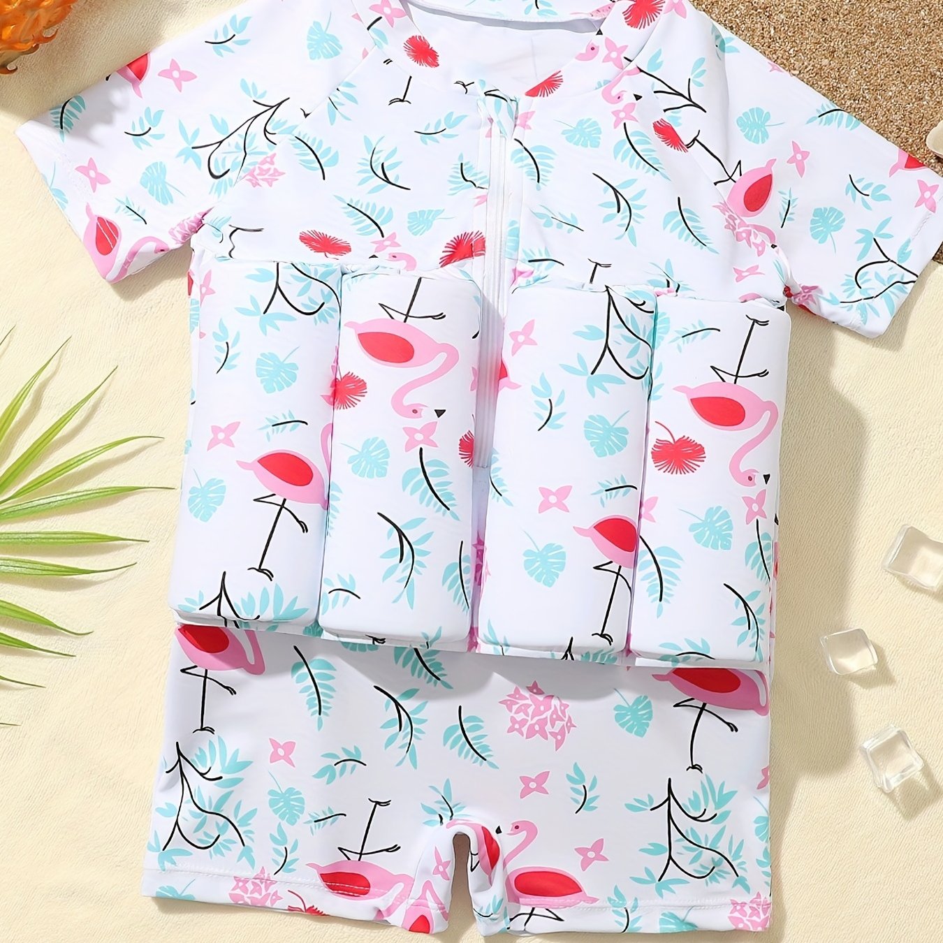 Float Swimsuit Short Sleeve One Piece Toddler's Swimwear
