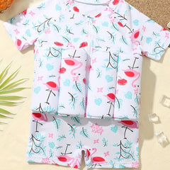 Float Swimsuit Short Sleeve One Piece Toddler's Swimwear