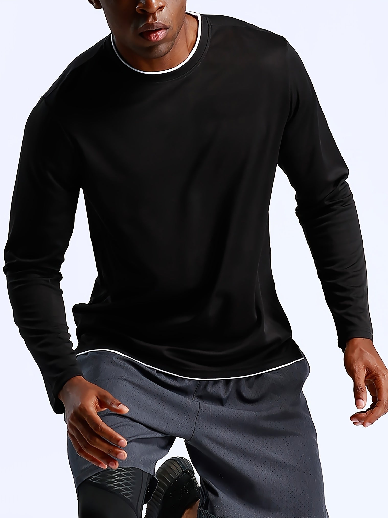 Men's Quick Drying Running T-shirt for Fall Winter Fitness