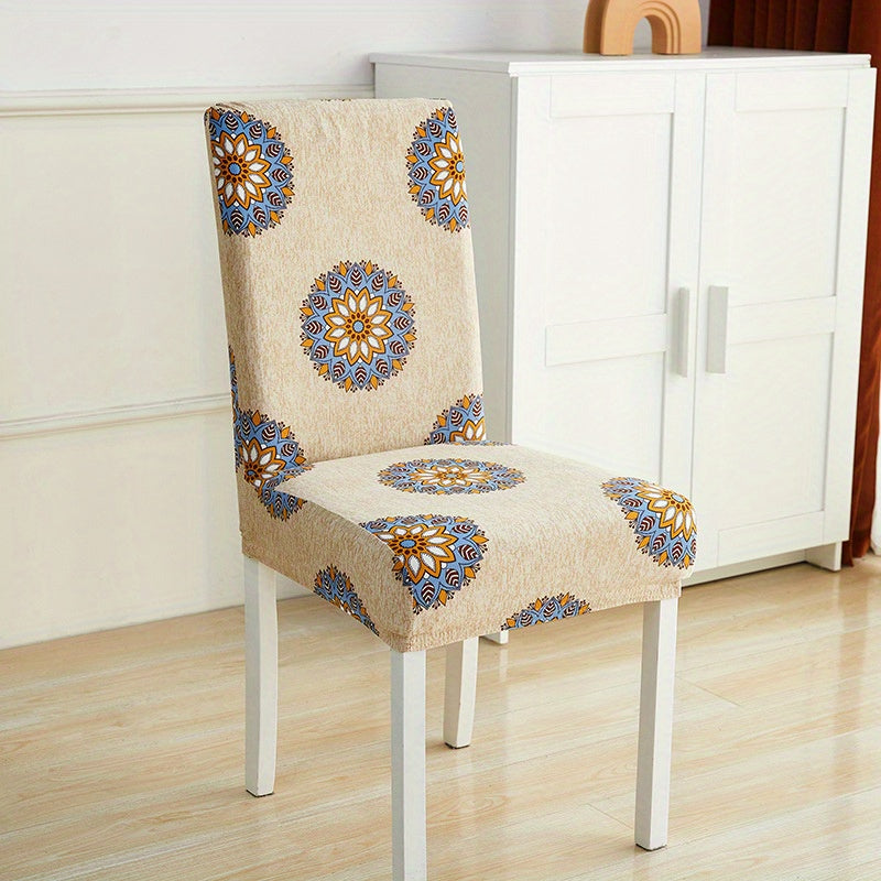 1pc Dining Room Chair Cover Stretchable Removable Washable Protector