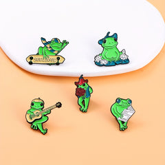 Frog Brooch Pin for Backpack, Clothing & Hat - Jewelry Gift