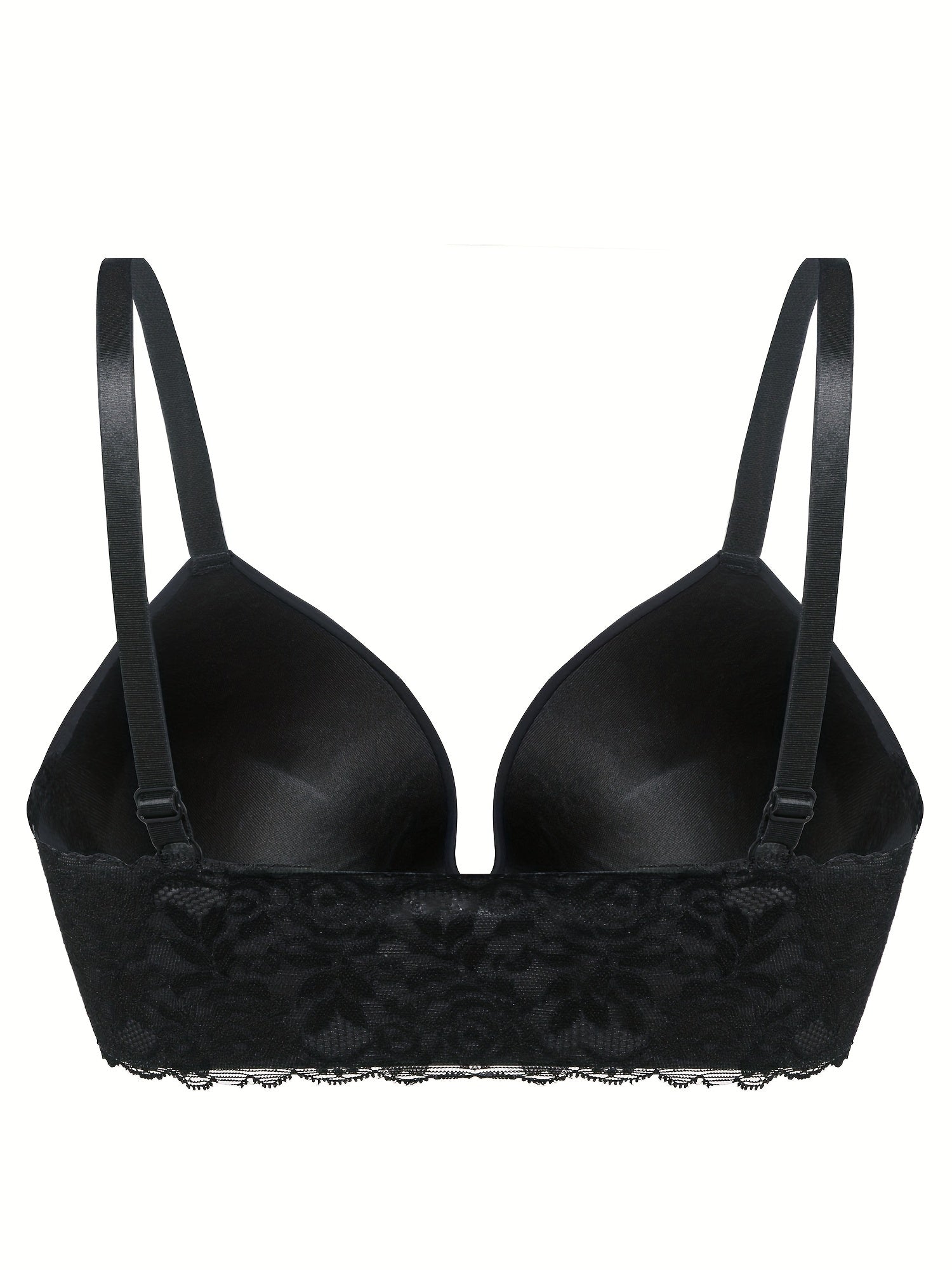 Lace Plunge Bra Front Buckle Push Up Lingerie