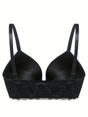 Lace Plunge Bra Front Buckle Push Up Lingerie