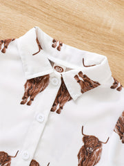Baby Boys Cartoon Short Sleeve Shirt & Shorts Set