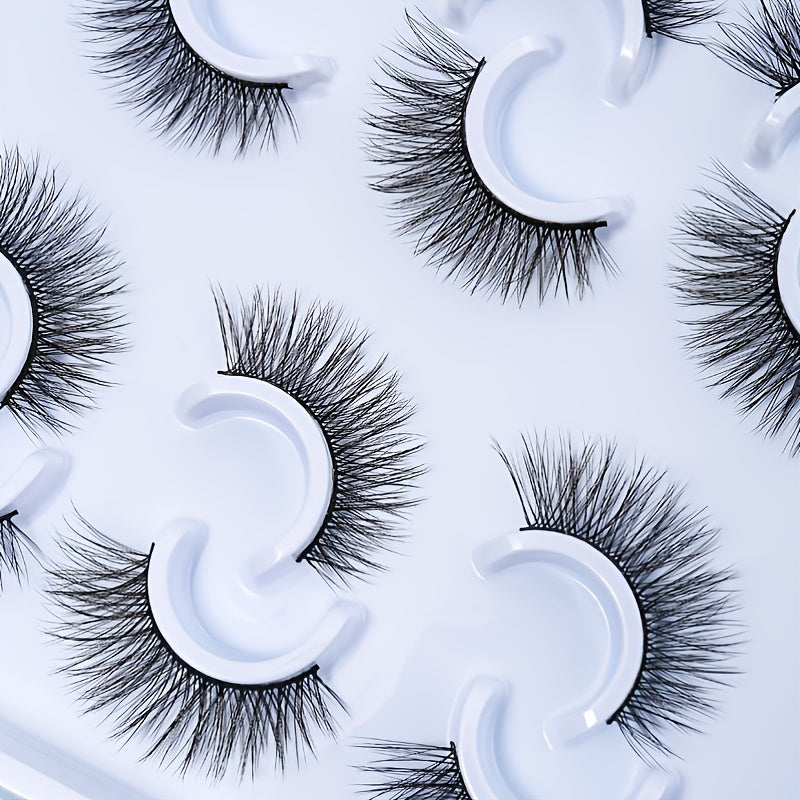 6 Pairs 5D Winged End Eye Elongated Eyelashes Natural Curly Cat Eye Lashes Fox E