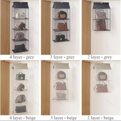 4-Layer Hanging Purse Organizer Closet Wardrobe Space Saving Bag