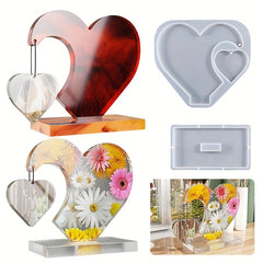 Epoxy Resin Double Heart Photo Frame Mold DIY Crafts Home Decor Tools