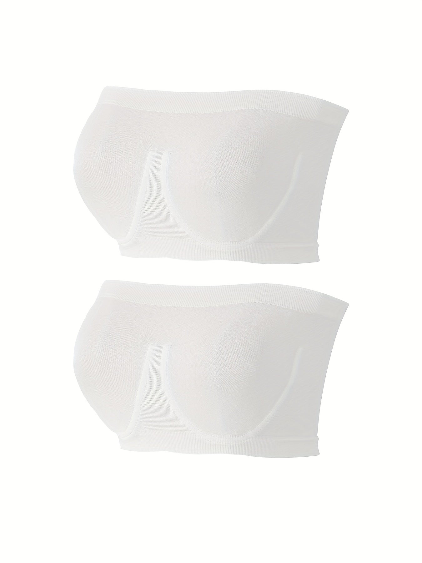 2pcs Strapless Bandeau Bras Soft Stretch Everyday Bra Women's Lingerie