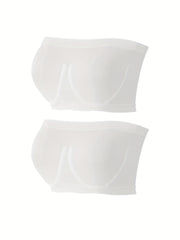 2pcs Strapless Bandeau Bras Soft Stretch Everyday Bra Women's Lingerie