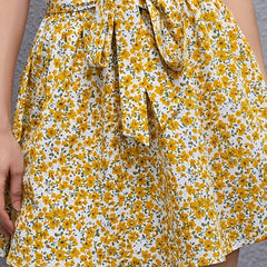 Floral Print Tie Waist Skirt for Spring & Summer