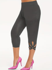 High Waist Solid Cut Out Leggings Women's Clothing