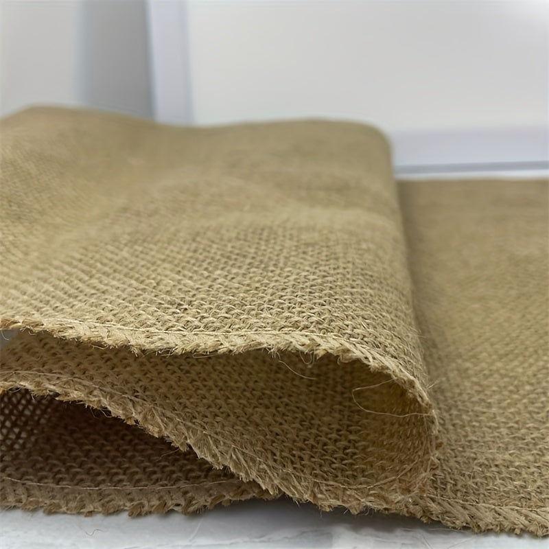 Boho Farmhouse Jute Burlap Tablecloth 11x108 inches