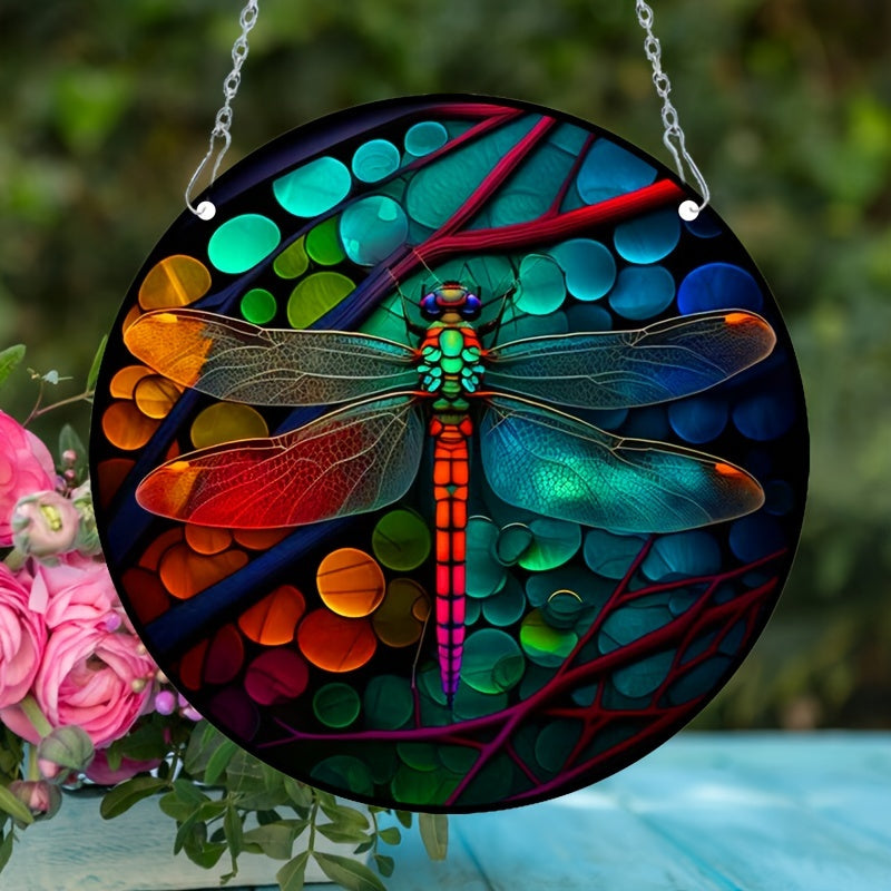 Dragonfly Dye Sun Catcher Hanging Window Christmas Gift Home Decor