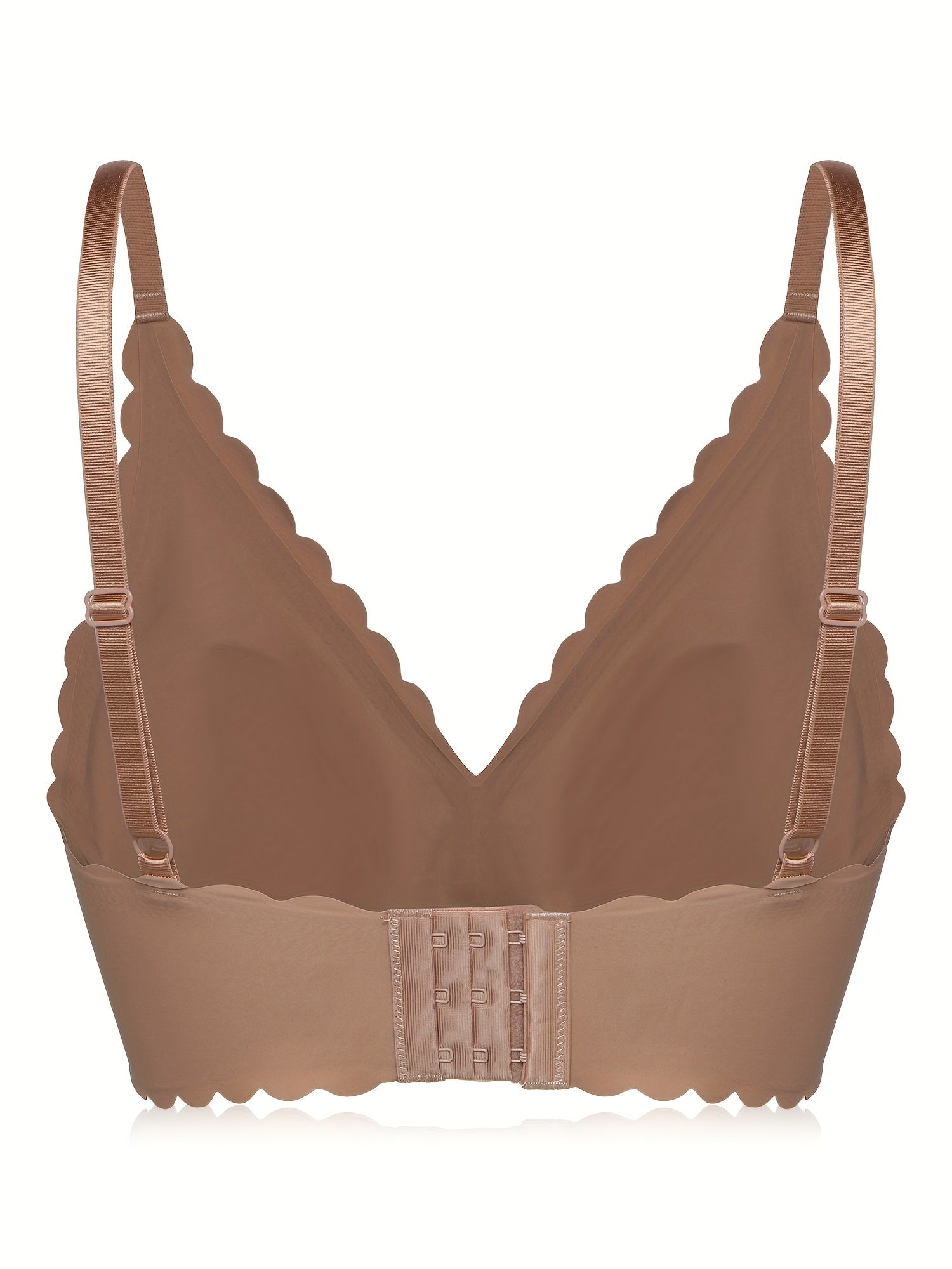 Scallop Trim Wireless Bra Skin-Friendly Seamless Lingerie