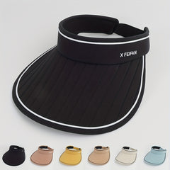 Wide Brim Ponytail Visor Hat UV Protection Sun Hat