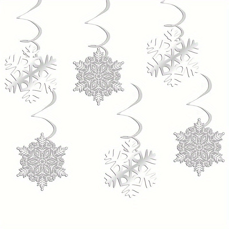 10pcs Snowflake Spiral Hanging Ornaments Christmas Decor