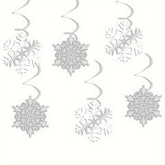 10pcs Snowflake Spiral Hanging Ornaments Christmas Decor