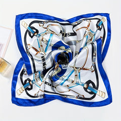 Graphic Bandana Silk Scarf Casual Shawl