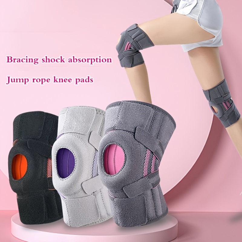 Knee Pad with Soft Silicone Openings for Patella Stabilization
