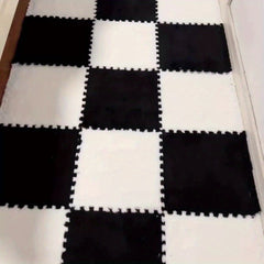 10pcs Plush Puzzle Foam Floor Mat Interlocking Carpet Protective Comfort Pads