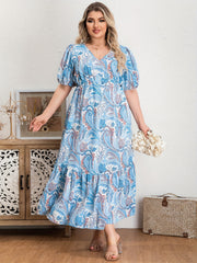 Paisley Floral Print Maxi Dress