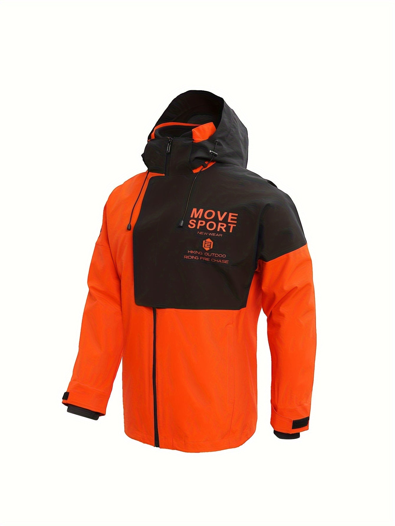 Men's 3 In 1 Block Casual Outdoor Zip Hooded Windbreaker Jacket